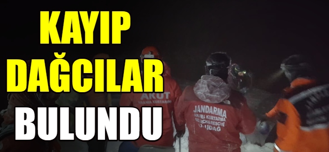 Kayıp dağcılar bulundu