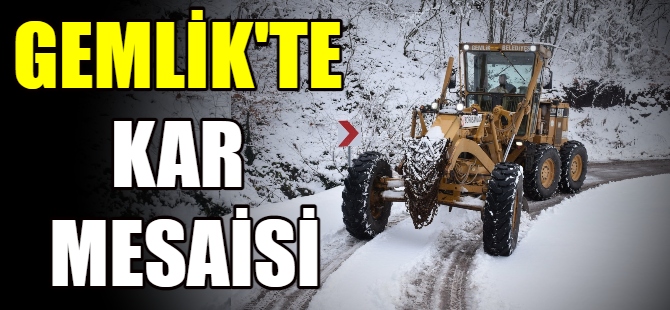 Gemlik'te kar mesaisi