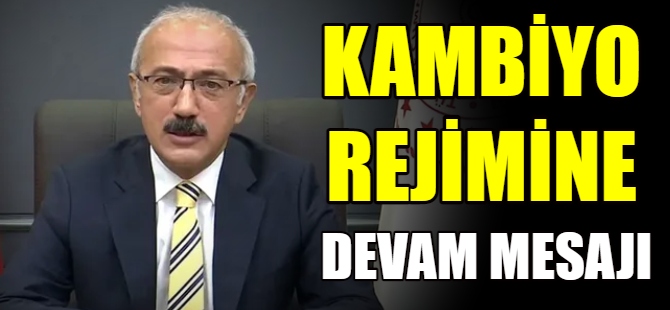 Bakan'dan kambiyo rejimine devam mesajı