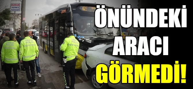 Önündeki otomobili görmedi!
