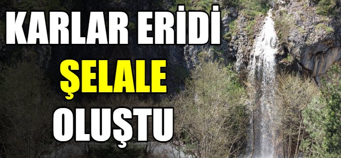Karlar eridi, şelale oluştu