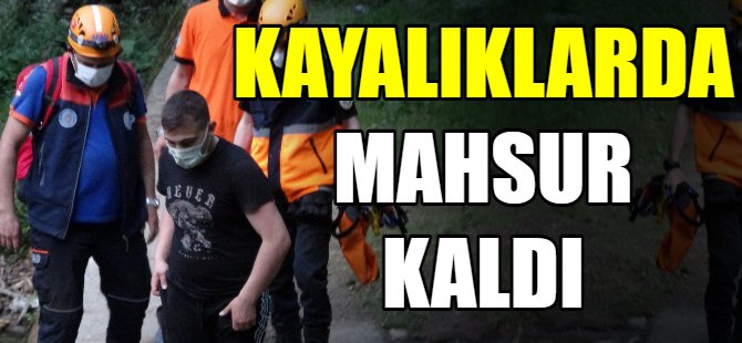 Kayalıklarda mahsur kaldı