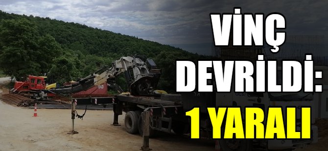 Vinç devrildi: 1 yaralı