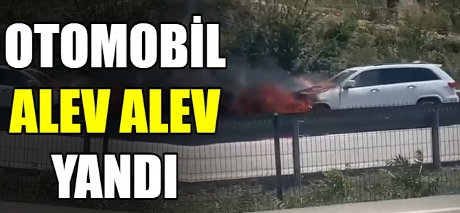 Otomobil alev alev yandı