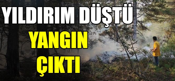 Yıldırım düştü yangın çıktı