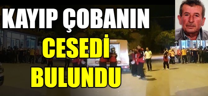 Kayıp çobanın cesedi bulundu