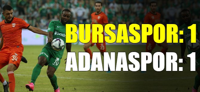 Bursaspor: 1 - Adanaspor: 1