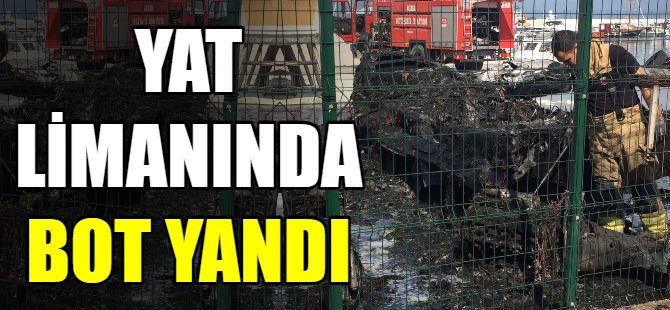 Yat limanında bot yandı