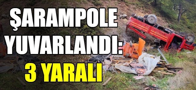 Şarampole yuvarlandı: 3 yaralı