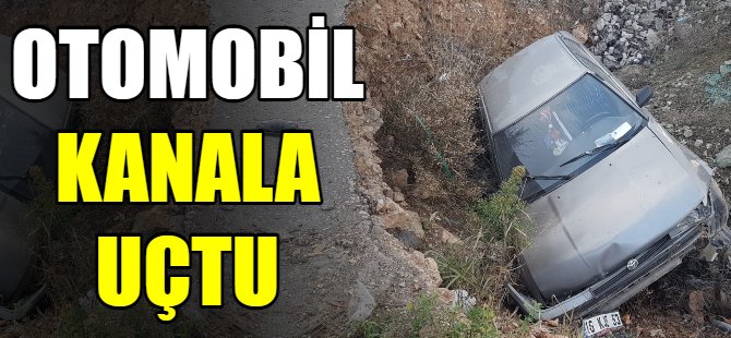Kontrolden çıkan araç kanala uçtu