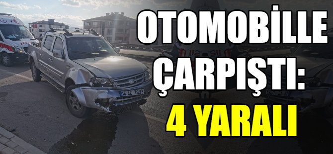 Bursa'da kamyonet ile otomobil çarpıştı