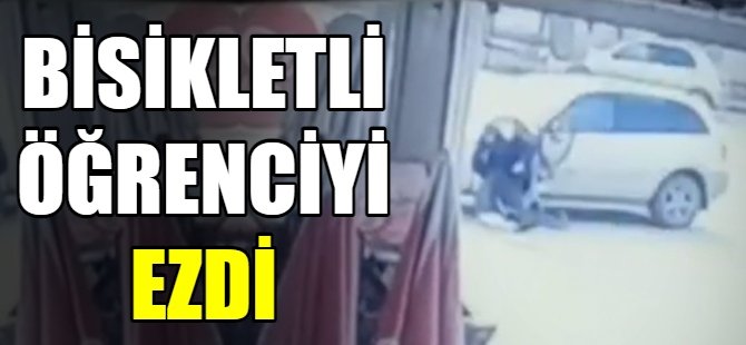 Bisikletli öğrenciyi altında sürükledi