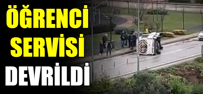 Öğrenci servisi devrildi