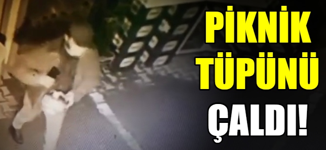 Marketten piknik tüpü çaldı!