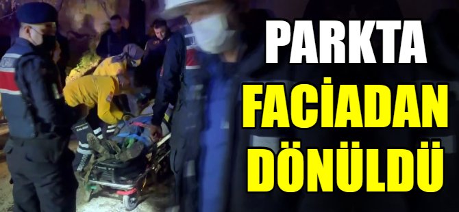 Kamyonet çocuk parkına daldı