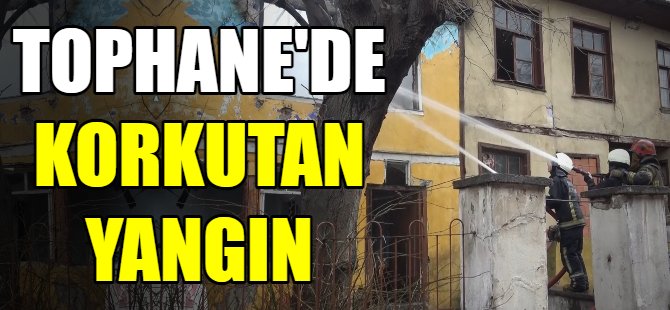 Tophane'de metruk binada yangın
