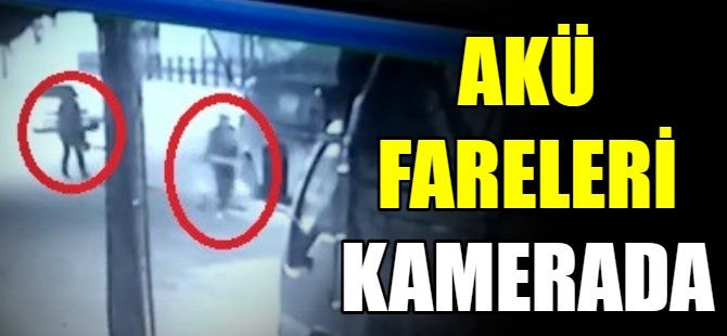Akü hırsızları kamerada