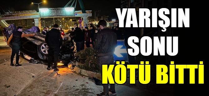Yarışın sonu kaza ile bitti