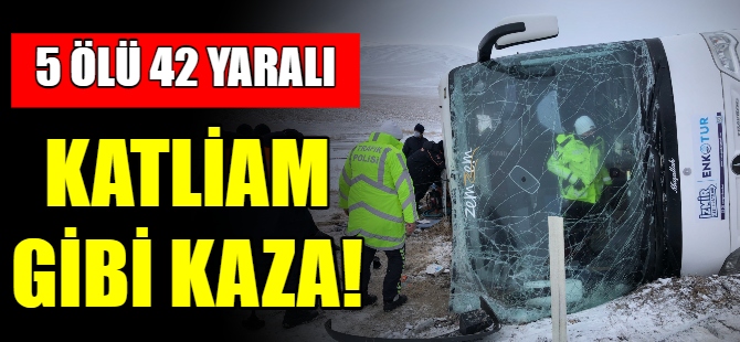 Yolcu otobüsü devrildi