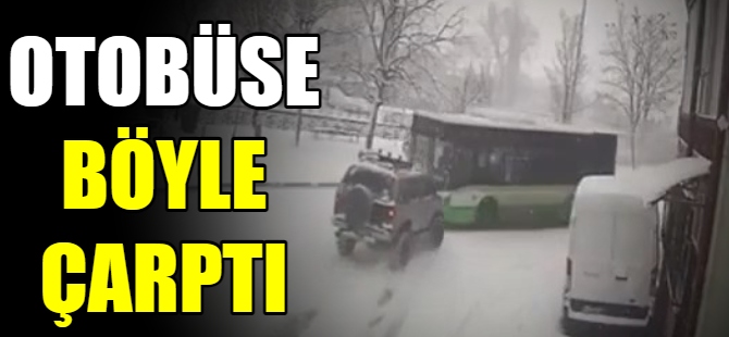 Halk otobüsüne çarptı
