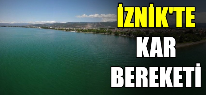 İznik Gölü’nde kar bereketi