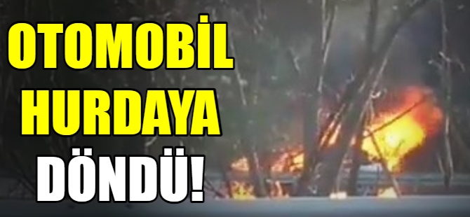 Otomobil hurdaya döndü