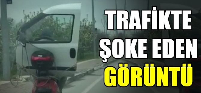 Trafikte şoke eden görüntü
