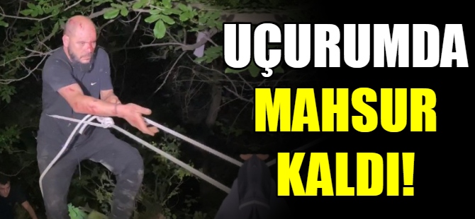 Uçurumda mahsur kaldı