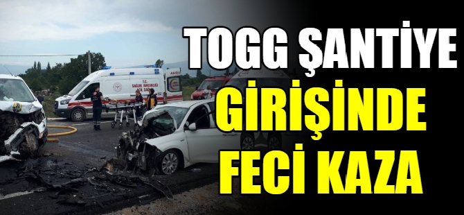 TOGG şantiye girişinde feci kaza