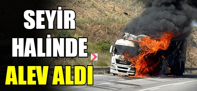 Seyir halinde alev aldı