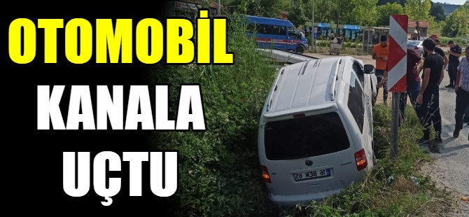 Otomobil kanala uçtu