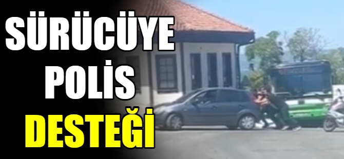 Yolda kalan sürücüye polis desteği