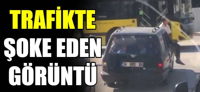 Bursa trafiğinde şok eden görüntü