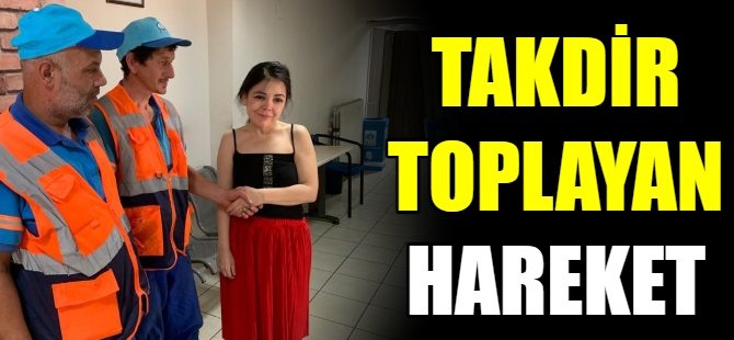 Temizlik görevlisinden takdir toplayan hareket