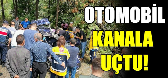 Otomobil kanala uçtu: 3 yaralı