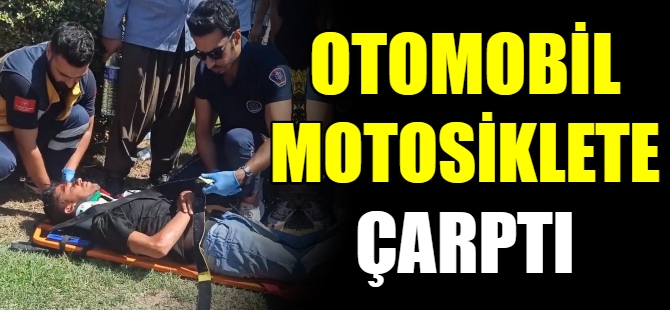 Otomobil motosiklete çarptı