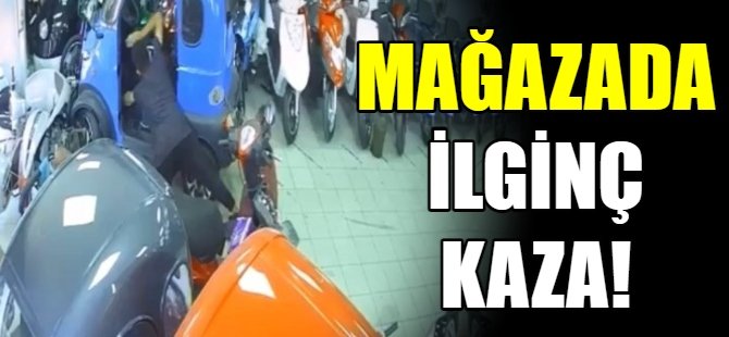 Mağazada ilginç kaza