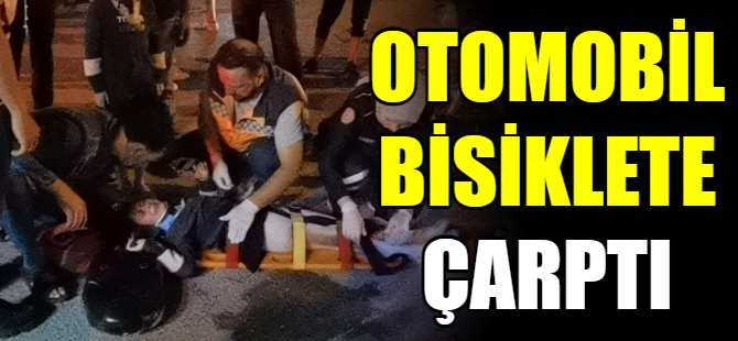 Otomobil bisiklete çarptı, 4 yaralı