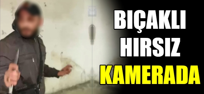 Bıçaklı hırsız kamerada