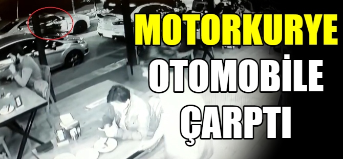 Motorkurye otomobile çarptı