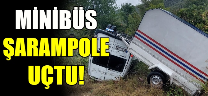 Minibüs şarampole uçtu