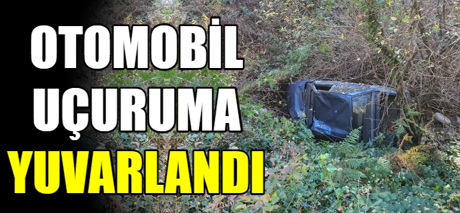 Otomobil uçuruma yuvarlandı