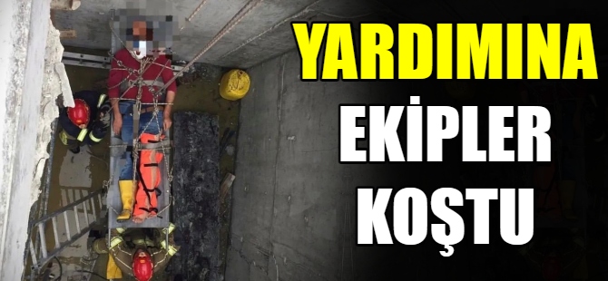 Çukura düşen vatandaşı itfaiye kurtardı