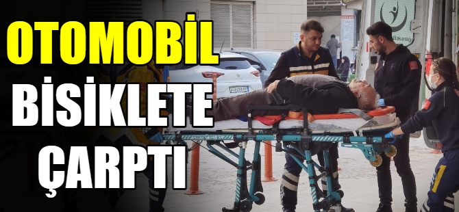 Otomobil bisiklete ile çarptı