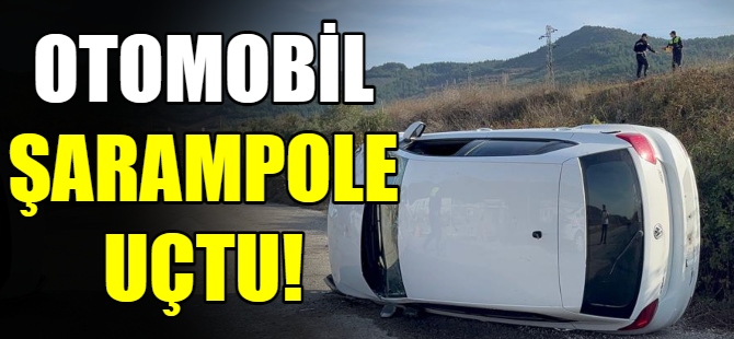 Otomobil şarampole uçtu