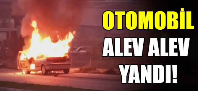 Otomobil alev alev yandı