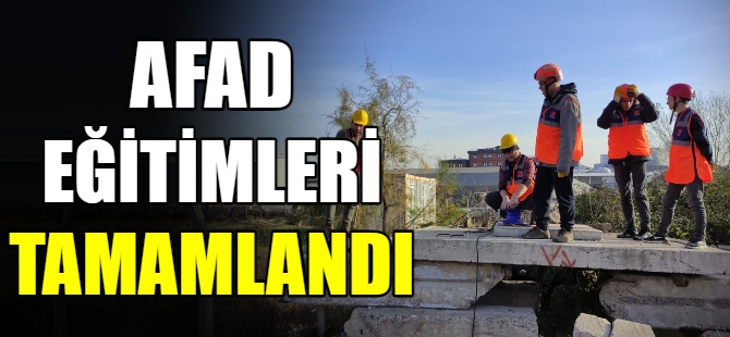 Afad eğitimleri tamamlandı