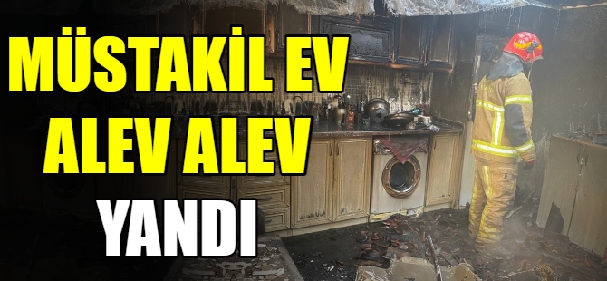 Müstakil ev alev alev yandı