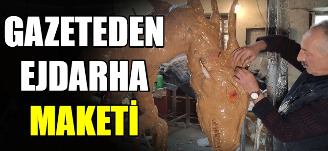 Hurda gazeteden dev ejderha yaptı