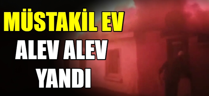 Müstakil ev alev alev yandı